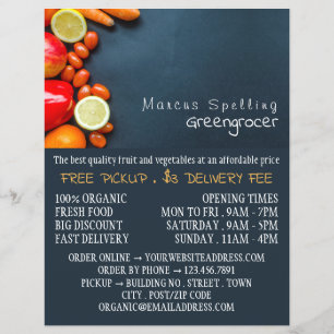 Fruit & Vegetables, Greengrocer Advertising チラシ