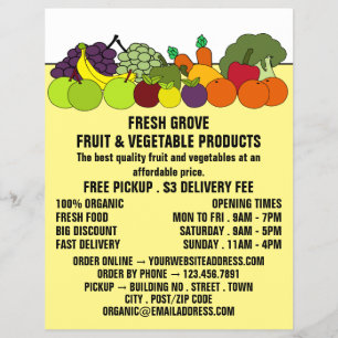 Fruit & Vegetables, Greengrocers Advertising チラシ