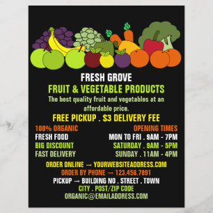 Fruit & Vegetables, Greengrocers Advertising Flyer チラシ