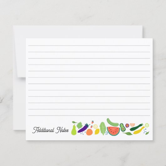 Fruit Veggies CUSTOM Bridal Shower Recipe Card (裏面)
