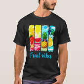Fruit Vibes Summer Cute Cartoon Fruits Tシャツ (正面)