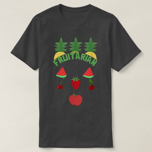 Fruitarian Fruits Vegan Face Diet Funny Tシャツ (デザイン正面)