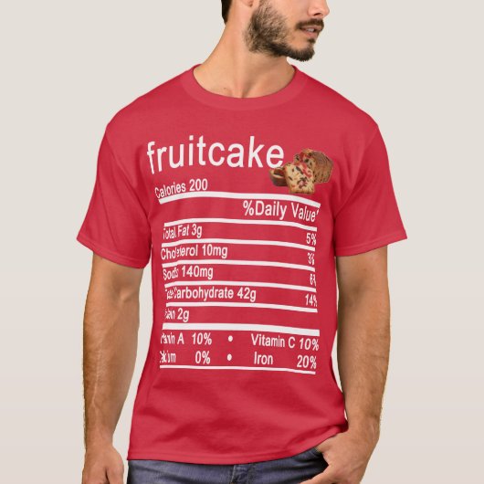 fruitcake Nutrition Factsラベル Tシャツ (正面)