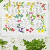 Fruits and Veggies - Calendar 2021 キッチンタオル (折り畳み)