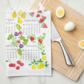 Fruits and Veggies - Calendar 2021 キッチンタオル (四つ折り)