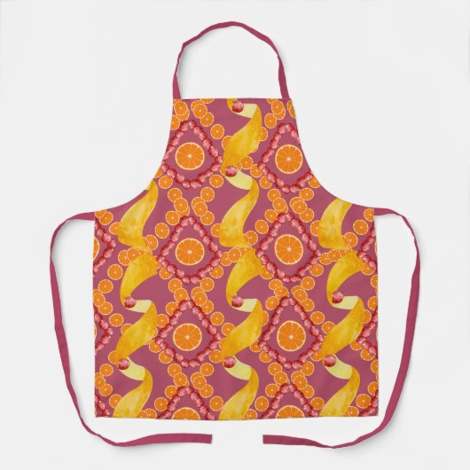 Fruits and zest rose pink apron エプロン (正面)