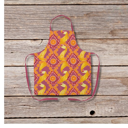 Fruits and zest rose pink apron エプロン
