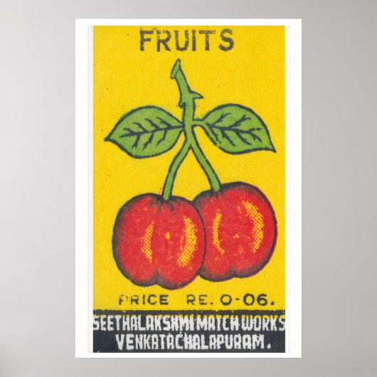 Fruits - Matchbox Print - Aesthetic Wall Art ポスター (正面)