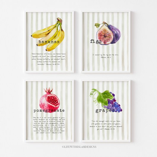 Fruits mentioned in the Quran 8x10 Print Set