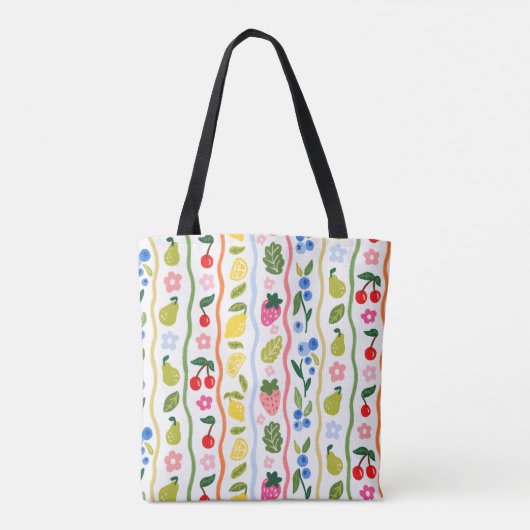 Fruits Pattern Food Summer Elegant Stylish トートバッグ (裏面)