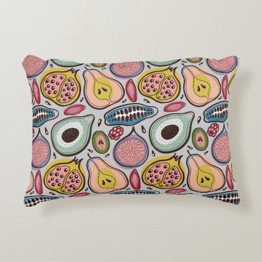 Fruits seamless pattern アクセントクッション (正面)