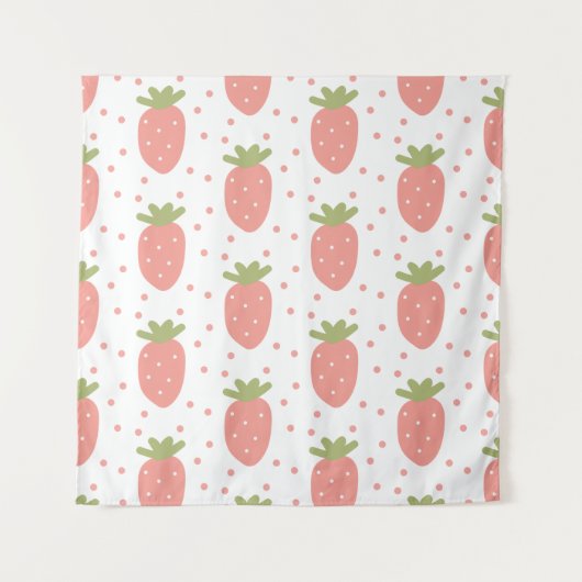 Fruits strawberries background タペストリー (正面)