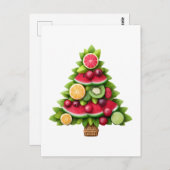 Fruity Christmas Tree Healthy Holiday Design ポストカード (正面/裏面)