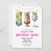 Fruity Cocktail 40th Birthday Summer  招待状 (正面)