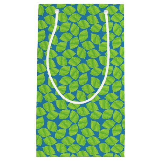 Fruity Greenライム(青い背景カスタマイズ) スモールペーパーバッグ (正面)