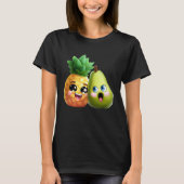 Fruity Love  Pear and Pineapple in Love Tシャツ (正面)