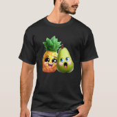 Fruity Love  Pear and Pineapple in Love Tシャツ (正面)