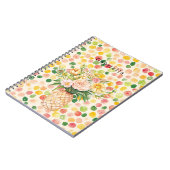 Fruity Pink Green Yellow Pineapple Floral ノートブック (左側)
