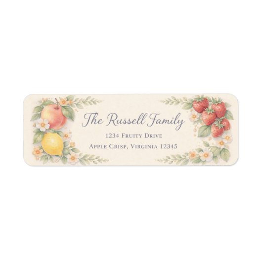 Fruity Return Address Label ラベル (正面)