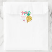 Fruity TropicalありがとうPineapple ラウンドシール (バッグ)