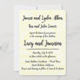 Fruity yellow citrus formal wedding invitation 招待状