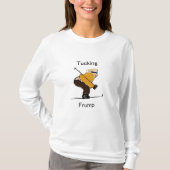 Frumpの女性の長い袖のTシャツを押し込めること Tシャツ (正面)