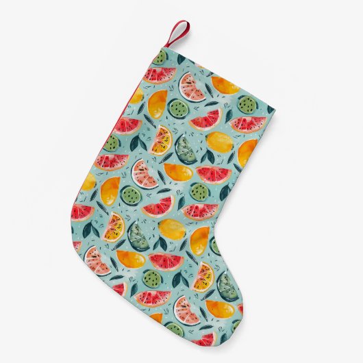 Frutas Coloridas de Verão スモールクリスマスストッキング (正面 (吊り時))