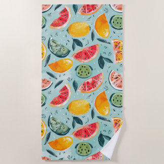 Frutas Coloridas de Verão ビーチタオル