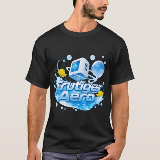 Frutiger Aero レトロ インターネット美学 Tシャツ (正面)