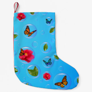 Frutiger Aero Butterfly Bubbles Christmas Stocking スモールクリスマスストッキング