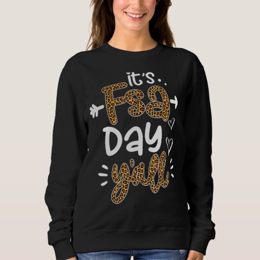 Fsa Day Y'all Leopard Printed Test Day Teache スウェットシャツ (正面)