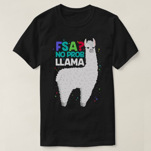 FSA Test No Prob Llama先生試験ギフト試験 Tシャツ (デザイン正面)