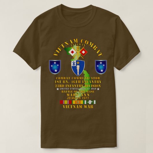 FSB Mary Ann戦闘用通信 第1 Bn 46th Iの戦い Tシャツ (デザイン正面)