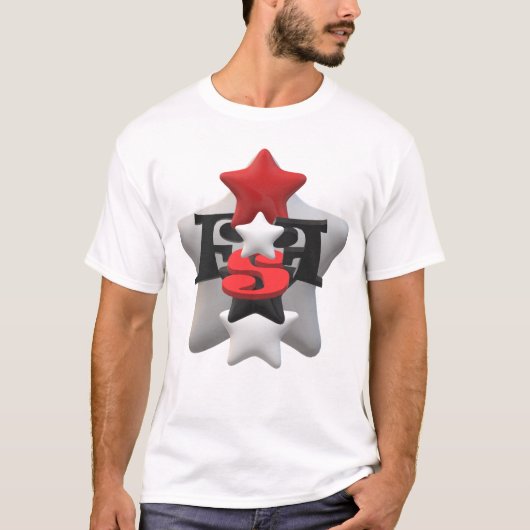 FSF 'Stacked Stars'ロゴ基本白 Tシャツ (正面)