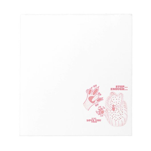 FSH -ストップ Amenty J/K  Love You - ASLデザイン ノートパッド (正面)