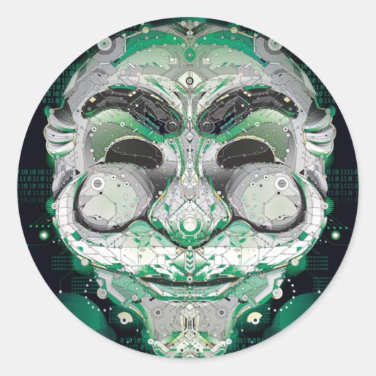 Fsocietyステッカー、光沢 ラウンドシール (正面)