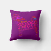 FSPRの単語の雲の装飾用クッション16" x 16" クッション (裏面)