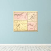 Ft Fairfield、プレスク島、カリブーの地図 キャンバスプリント (インサイチュ (ウッドフロア))