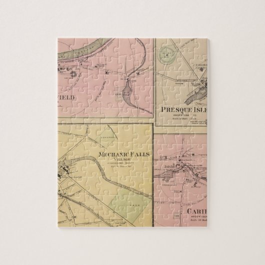Ft Fairfield、プレスク島、カリブー地図 ジグソーパズル (縦)