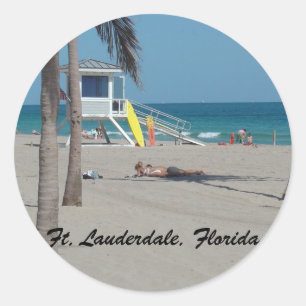 Ft Lauderdaleのビーチのライフガードの立場 ラウンドシール