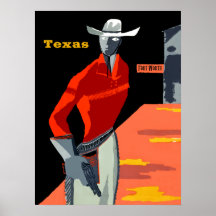 Ft Worthのヴィンテージ旅行ポスター、テキサス州