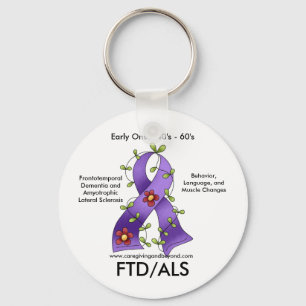 FTD/ALSの紫色のリボンKeychain キーホルダー