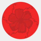 FTFモノクロステッカー(赤) ラウンドシール (正面)