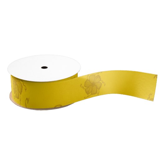 FTF Moonochrome Grosgrain Ribbon in Yellow グログランリボン (リール)