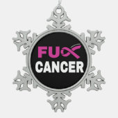 FUがん…乳がん スノーフレークピューターオーナメント (正面)