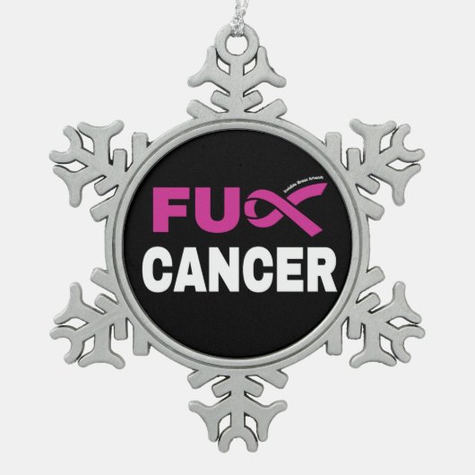 FUがん…乳がん スノーフレークピューターオーナメント (正面)