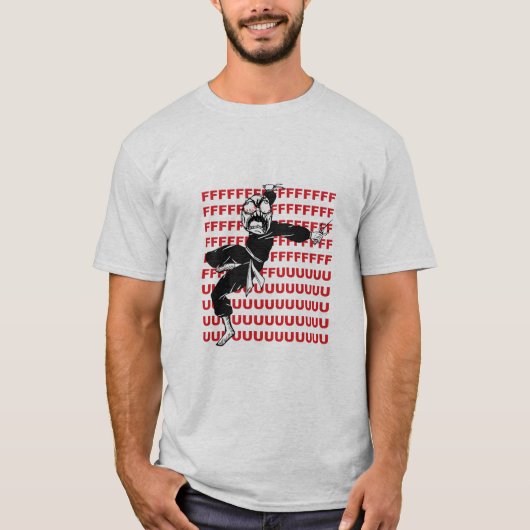 FUによってすごい激怒のミームの顔の忍者のワイシャツ Tシャツ (正面)