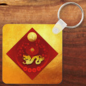 FU中国の運ランタンドラゴン年モノグラムSqK キーホルダー (裏面)