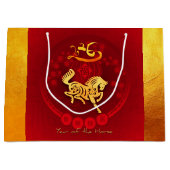 FU中国の運ランタンホース年挨拶LGB2 ラージペーパーバッグ (正面)