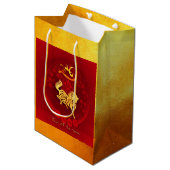 FU中国の運ランタンホース年挨拶MGB2 ミディアムペーパーバッグ (正面アングル)